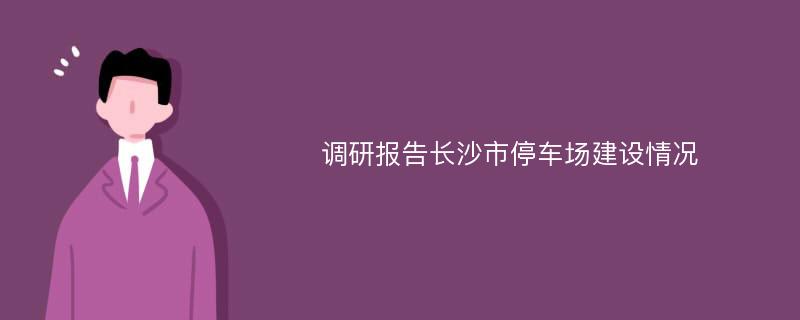 调研报告长沙市停车场建设情况