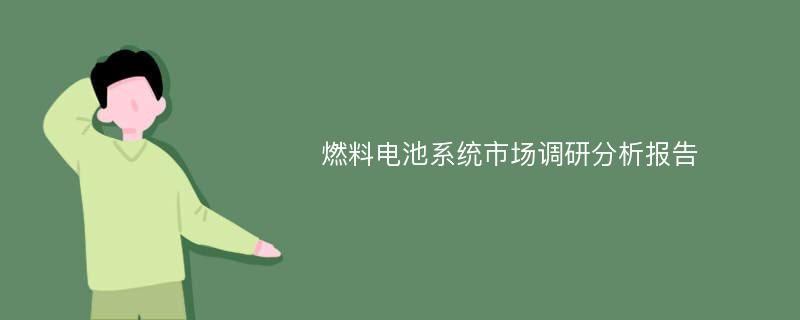 燃料电池系统市场调研分析报告